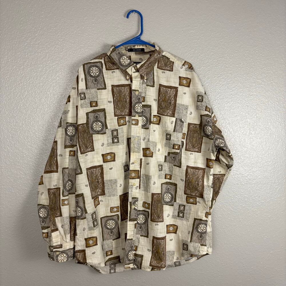 Chaps Ralph Lauren Men’s XL Maximalist Pocket Watch Long Sleeve Button Up Shirt